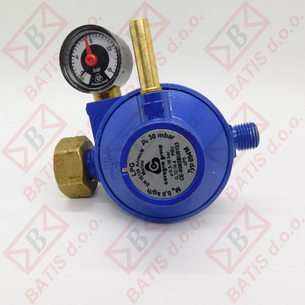 Slika - ALUMINIJASTI REGULATOR TLAKA PLINA MAN. 0,8 KG/H 0,3-16 barov ZA ČOLN
