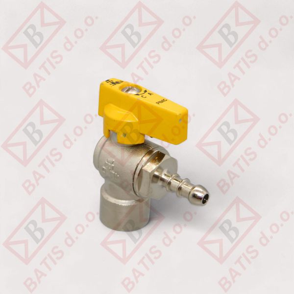Slika - KOTNI KROGELNI VENTIL 1/2" Ž GUMIJASTI PRIKLJUČEK FI8 MM525L00040G