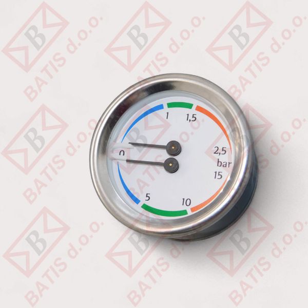 Slika DVOJNI MANOMETER FI 602,5 BAR-15 BAR 1/8